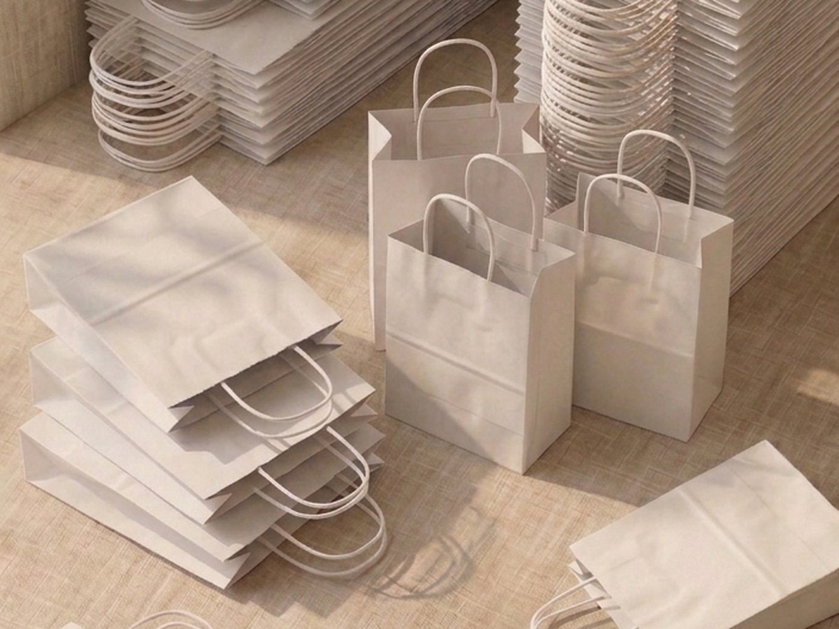 White paper carrier bags