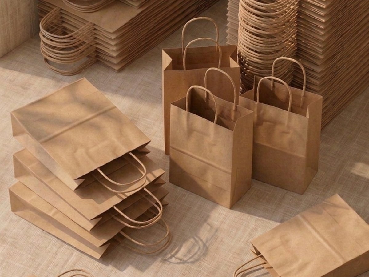 Kraft brown paper carrier bags