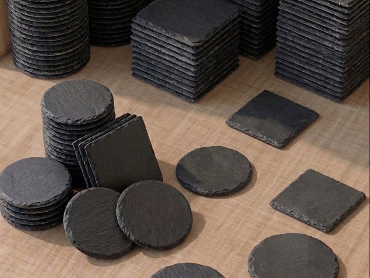Round and square stone coasters