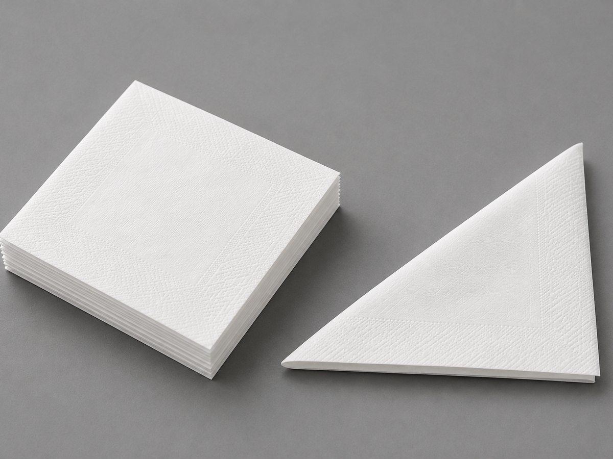 Plain white paper napkins